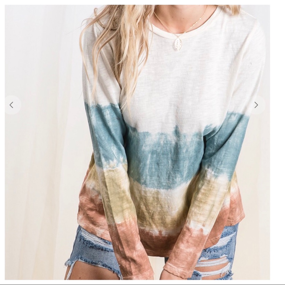 ✨LAST ONE✨Boho Chic Tie Dye Print Tunic top - Picture 2 of 5